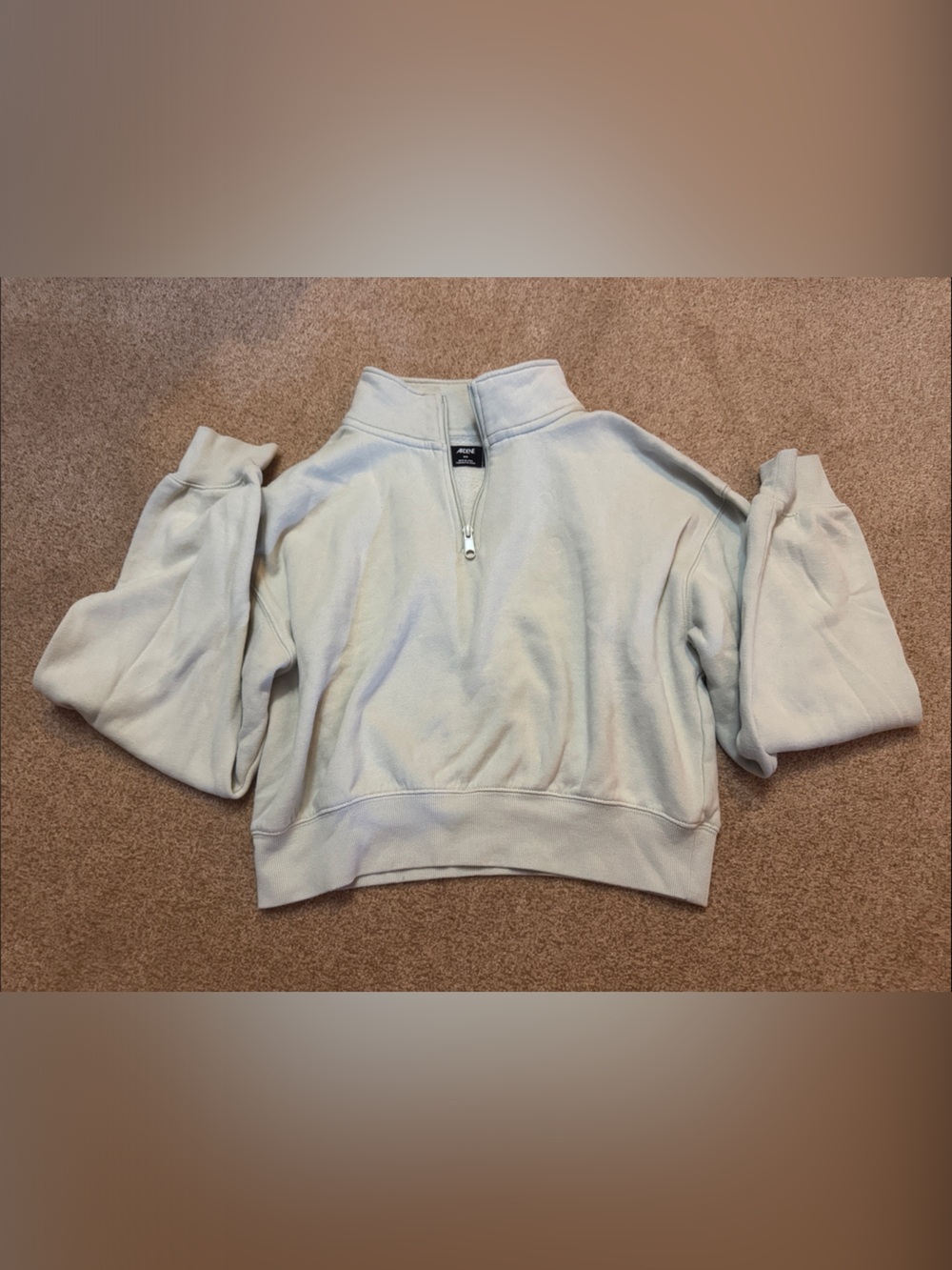 Women’s Half-Zip Pullover Sweater - Sage green size medium ardene